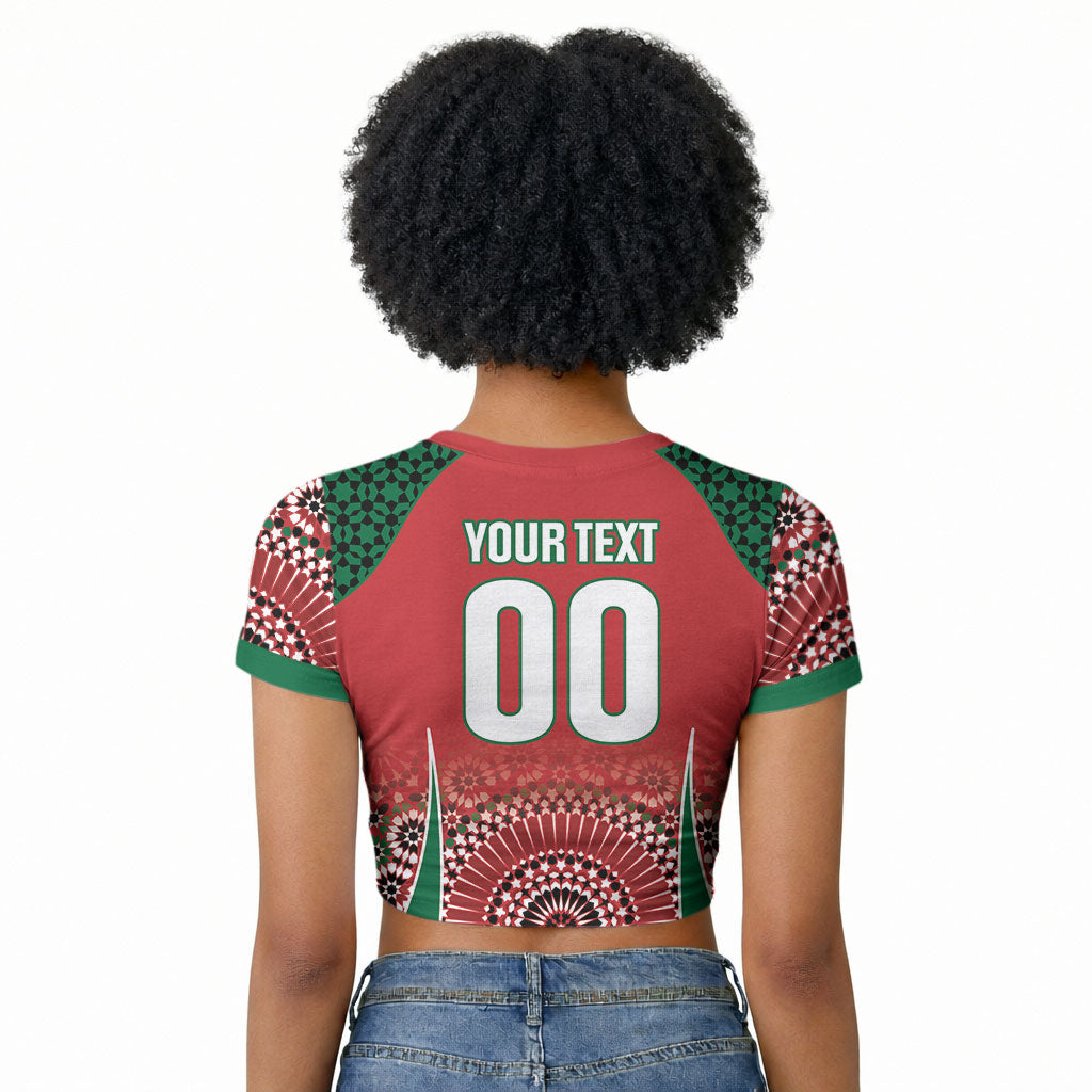 Morocco Yalla Vamos 2026 Custom Raglan Cropped T shirt Zellige Mosaic Edition