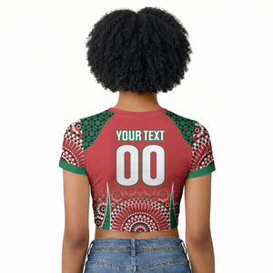 Morocco Yalla Vamos 2026 Custom Raglan Cropped T shirt Zellige Mosaic Edition