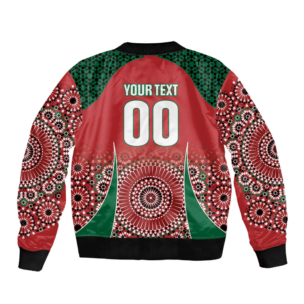 Morocco Yalla Vamos 2026 Custom Sleeve Zip Bomber Jacket Zellige Mosaic Edition