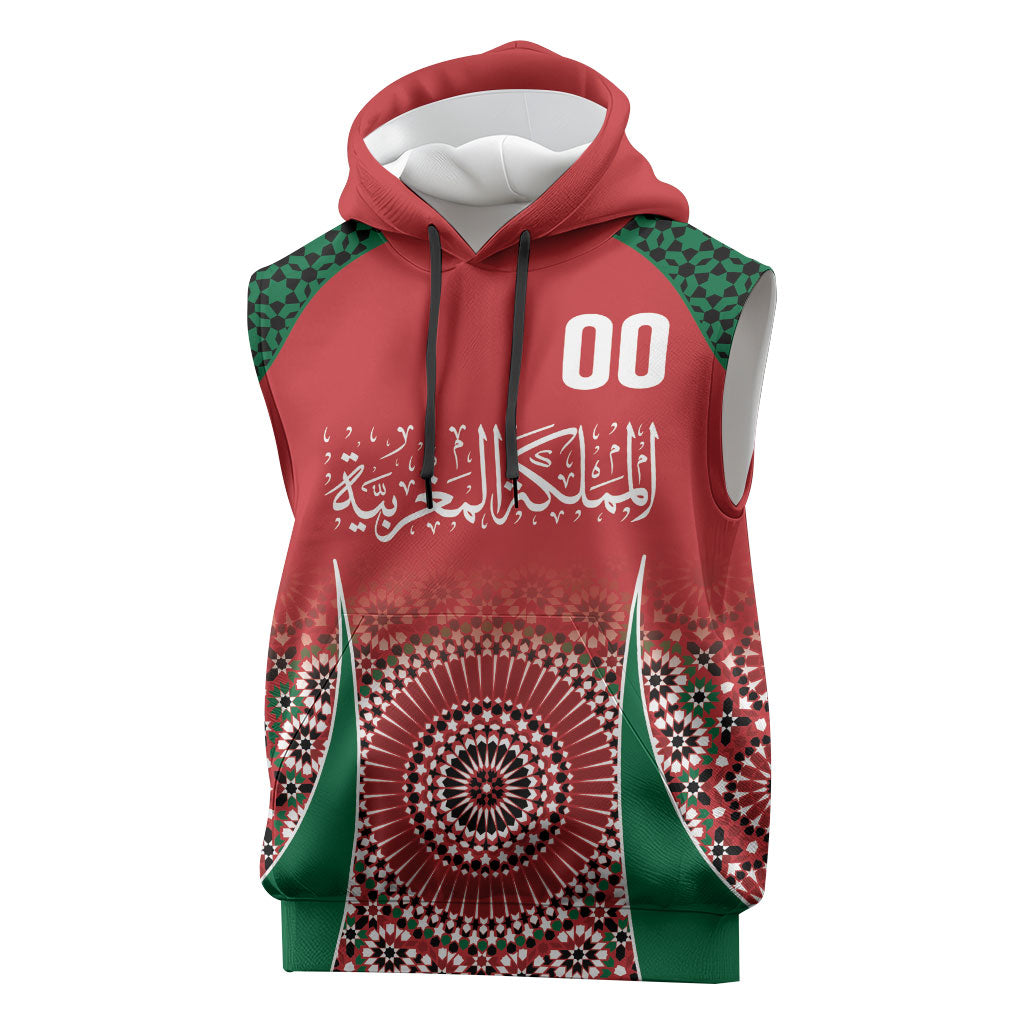 Morocco Yalla Vamos 2026 Custom Sleeveless Hoodie Zellige Mosaic Edition