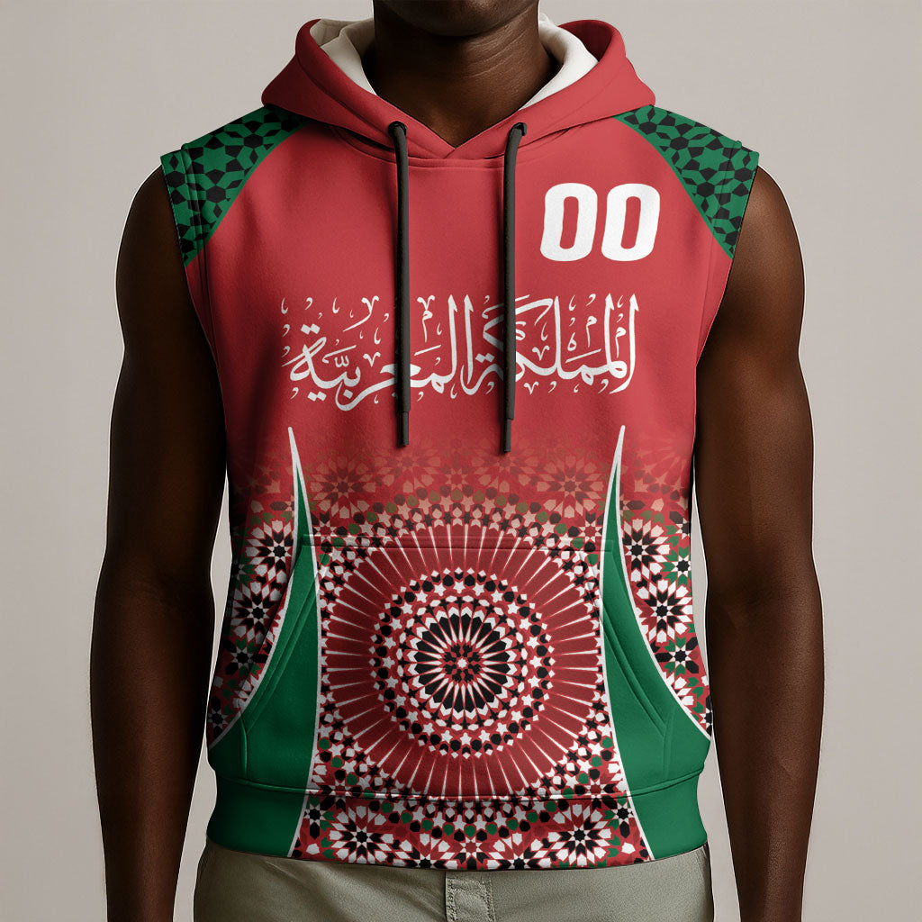Morocco Yalla Vamos 2026 Custom Sleeveless Hoodie Zellige Mosaic Edition