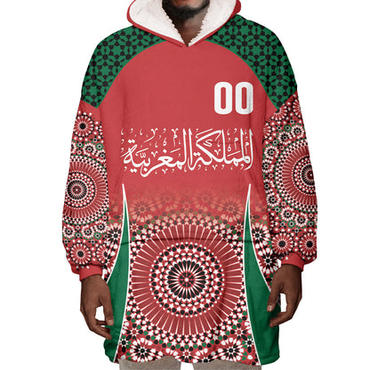 Morocco Yalla Vamos 2026 Custom Wearable Blanket Hoodie Zellige Mosaic Edition