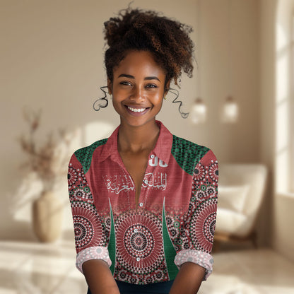 Morocco Yalla Vamos 2026 Custom Women Casual Shirt Zellige Mosaic Edition