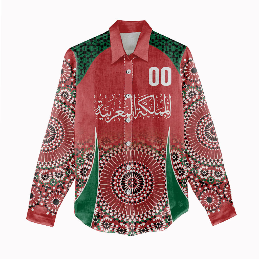 Morocco Yalla Vamos 2026 Custom Women Casual Shirt Zellige Mosaic Edition