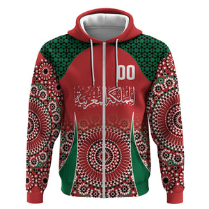 Morocco Yalla Vamos 2026 Custom Zip Hoodie Zellige Mosaic Edition