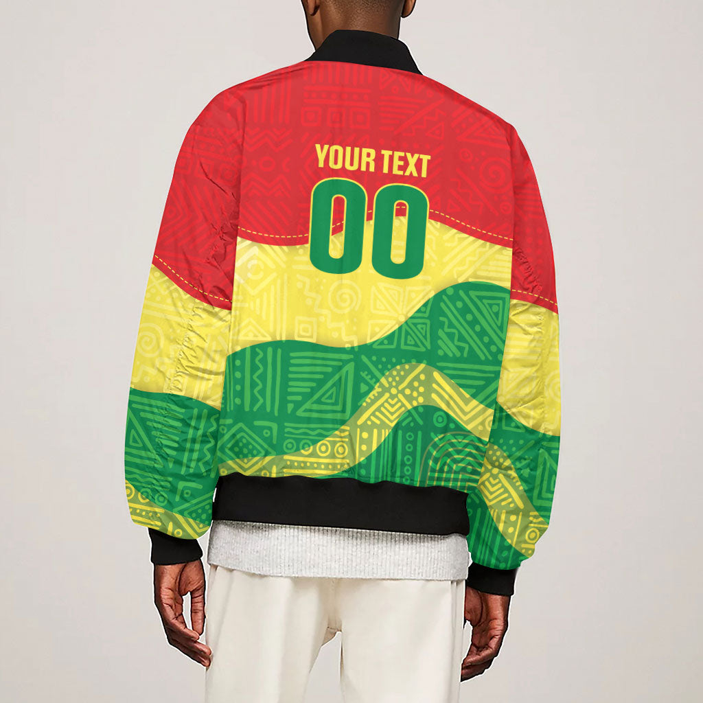 Senegal Kappu Adduna Custom Sleeve Zip Bomber Jacket Teranga Textile Edition