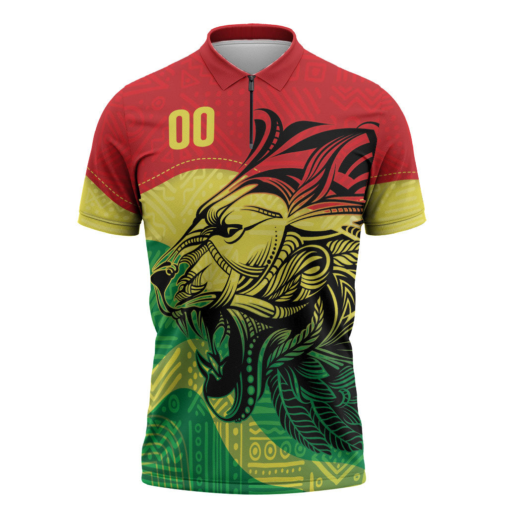 Senegal Kappu Adduna Custom Zipper Polo Shirt Teranga Textile Edition