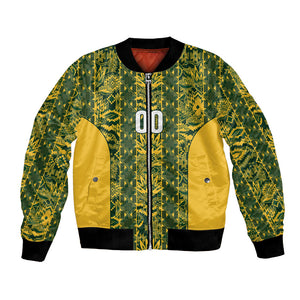 South Africa Indebe Yomhlaba Custom Bomber Jacket Ndebele Art Gold Edition