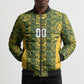 South Africa Indebe Yomhlaba Custom Bomber Puffer Jacket Ndebele Art Gold Edition