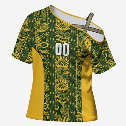 South Africa Indebe Yomhlaba Custom Cross Shoulder Shirt Ndebele Art Gold Edition