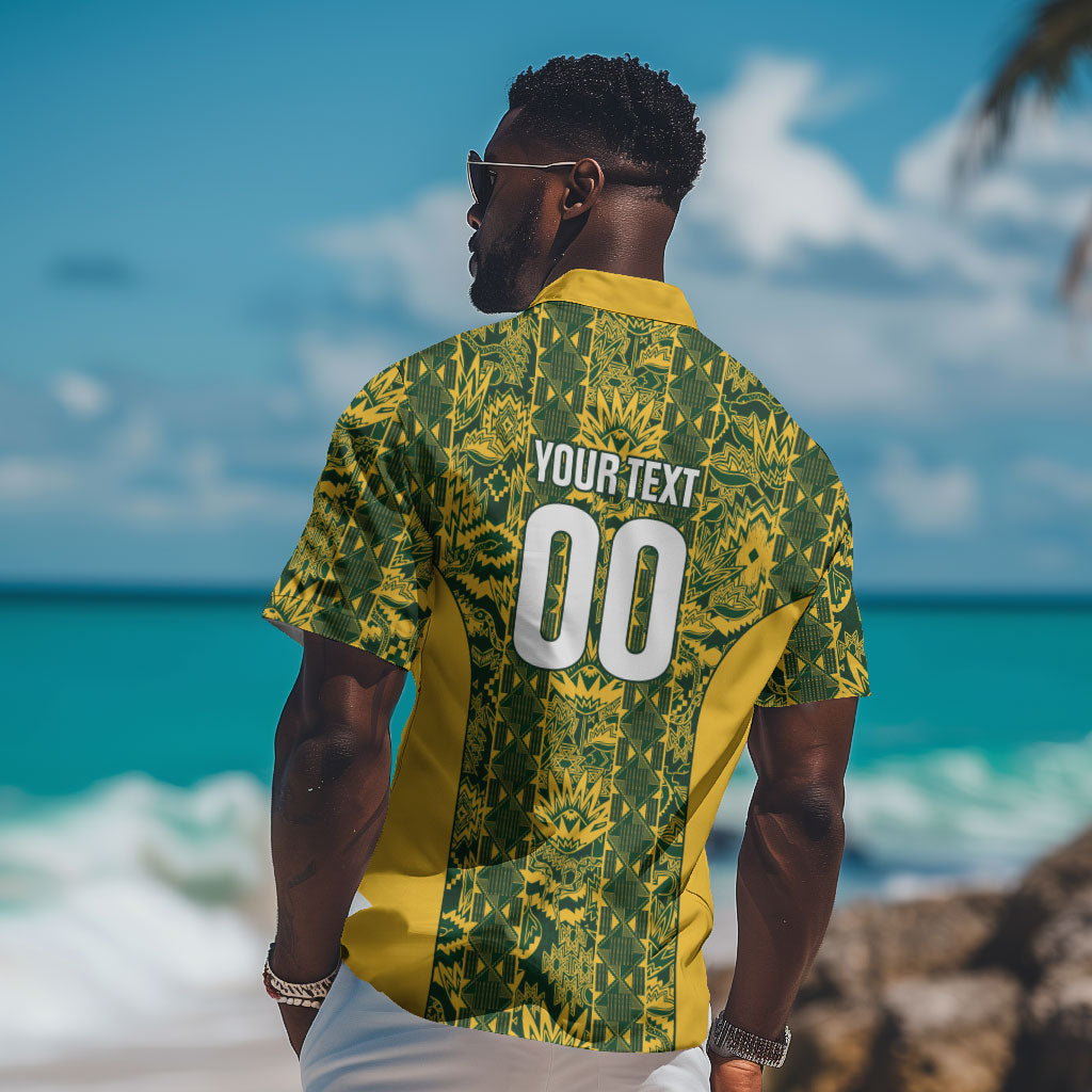 South Africa Indebe Yomhlaba Custom Hawaiian Shirt Ndebele Art Gold Edition