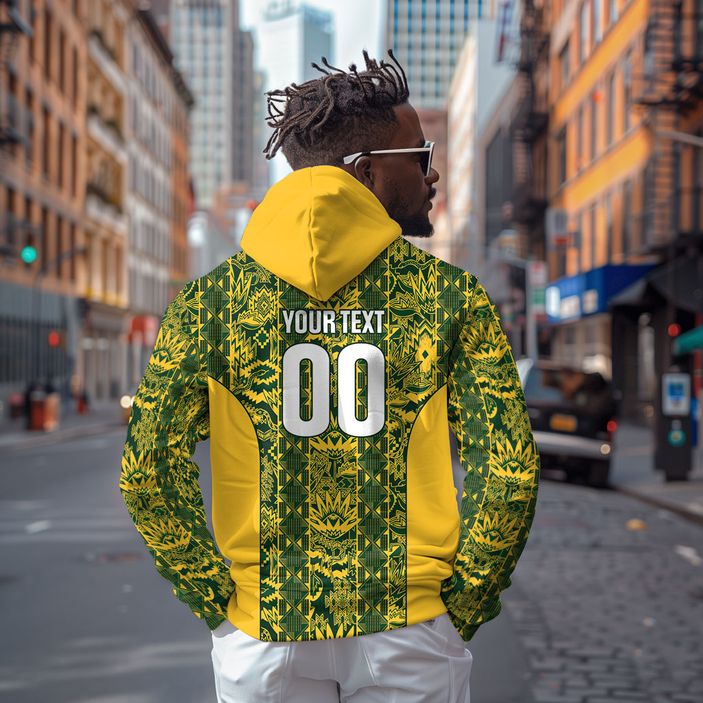 South Africa Indebe Yomhlaba Custom Hoodie Ndebele Art Gold Edition