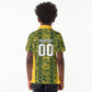 South Africa Indebe Yomhlaba Custom Kid Polo Shirt Ndebele Art Gold Edition