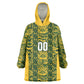 South Africa Indebe Yomhlaba Custom Kid Wearable Blanket Hoodie Ndebele Art Gold Edition