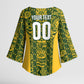South Africa Indebe Yomhlaba Custom Kimono Sleeve Blouse Ndebele Art Gold Edition