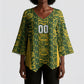 South Africa Indebe Yomhlaba Custom Kimono Sleeve Blouse Ndebele Art Gold Edition