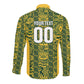 South Africa Indebe Yomhlaba Custom Long Sleeve Button Shirt Ndebele Art Gold Edition