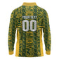 South Africa Indebe Yomhlaba Custom Long Sleeve Polo Shirt Ndebele Art Gold Edition