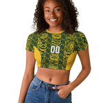 South Africa Indebe Yomhlaba Custom Raglan Cropped T shirt Ndebele Art Gold Edition