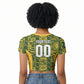 South Africa Indebe Yomhlaba Custom Raglan Cropped T shirt Ndebele Art Gold Edition