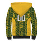 South Africa Indebe Yomhlaba Custom Sherpa Hoodie Ndebele Art Gold Edition