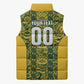 South Africa Indebe Yomhlaba Custom Sleeveless Puffer Jacket Ndebele Art Gold Edition