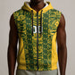 South Africa Indebe Yomhlaba Custom Sleeveless Zip Hoodie Ndebele Art Gold Edition