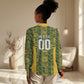 South Africa Indebe Yomhlaba Custom Women Casual Shirt Ndebele Art Gold Edition