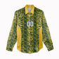 South Africa Indebe Yomhlaba Custom Women Casual Shirt Ndebele Art Gold Edition