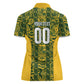 South Africa Indebe Yomhlaba Custom Women Polo Shirt Ndebele Art Gold Edition