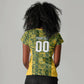 South Africa Indebe Yomhlaba Custom Women V-Neck T-Shirt Ndebele Art Gold Edition