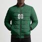 South Africa Indebe Yomhlaba Custom Bomber Puffer Jacket Ndebele Art Green Edition