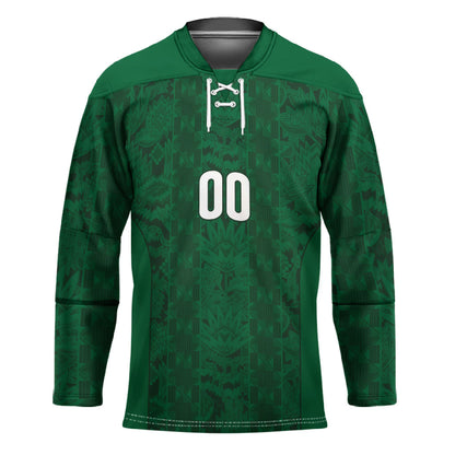 South Africa Indebe Yomhlaba Custom Hockey Jersey Ndebele Art Green Edition