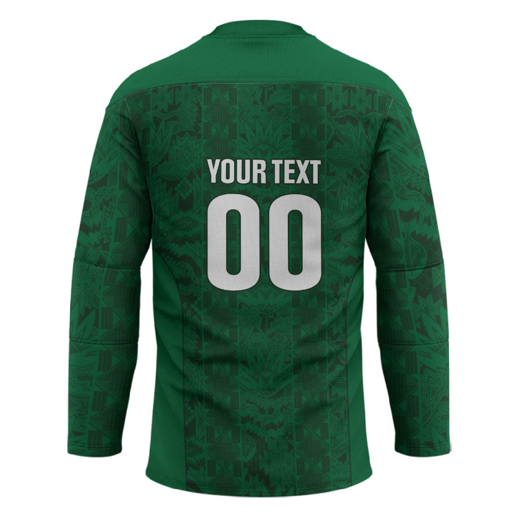 South Africa Indebe Yomhlaba Custom Hockey Jersey Ndebele Art Green Edition
