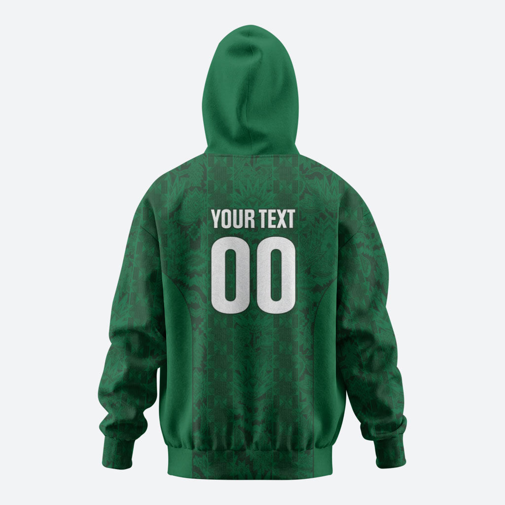 South Africa Indebe Yomhlaba Custom Hoodie Ndebele Art Green Edition