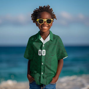South Africa Indebe Yomhlaba Custom Kid Hawaiian Shirt Ndebele Art Green Edition