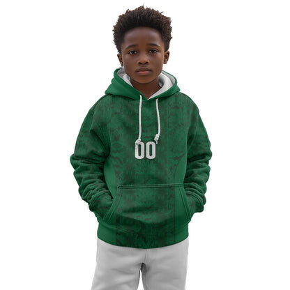 South Africa Indebe Yomhlaba Custom Kid Hoodie Ndebele Art Green Edition