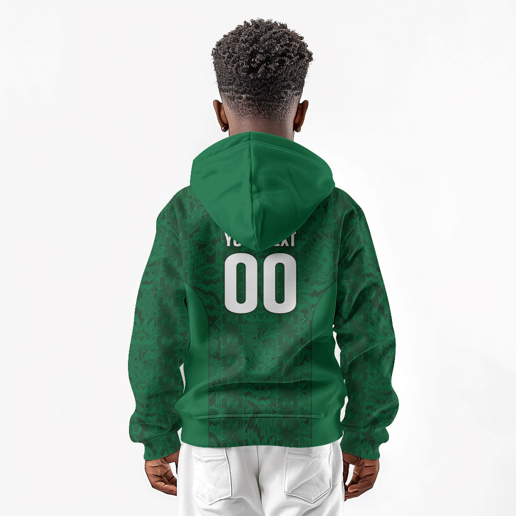 South Africa Indebe Yomhlaba Custom Kid Hoodie Ndebele Art Green Edition
