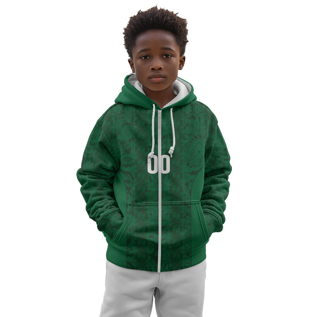 South Africa Indebe Yomhlaba Custom Kid Hoodie Ndebele Art Green Edition