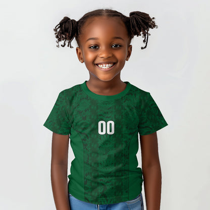 South Africa Indebe Yomhlaba Custom Kid T shirt Ndebele Art Green Edition