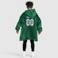 South Africa Indebe Yomhlaba Custom Kid Wearable Blanket Hoodie Ndebele Art Green Edition