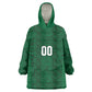 South Africa Indebe Yomhlaba Custom Kid Wearable Blanket Hoodie Ndebele Art Green Edition