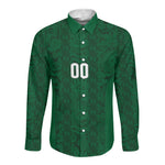 South Africa Indebe Yomhlaba Custom Long Sleeve Button Shirt Ndebele Art Green Edition