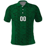 South Africa Indebe Yomhlaba Custom Polo Shirt Ndebele Art Green Edition