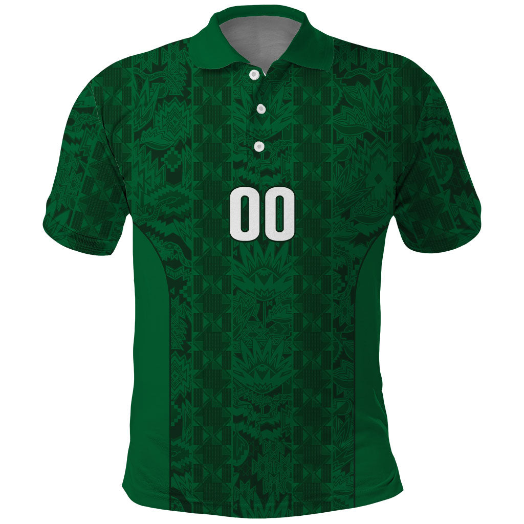 South Africa Indebe Yomhlaba Custom Polo Shirt Ndebele Art Green Edition