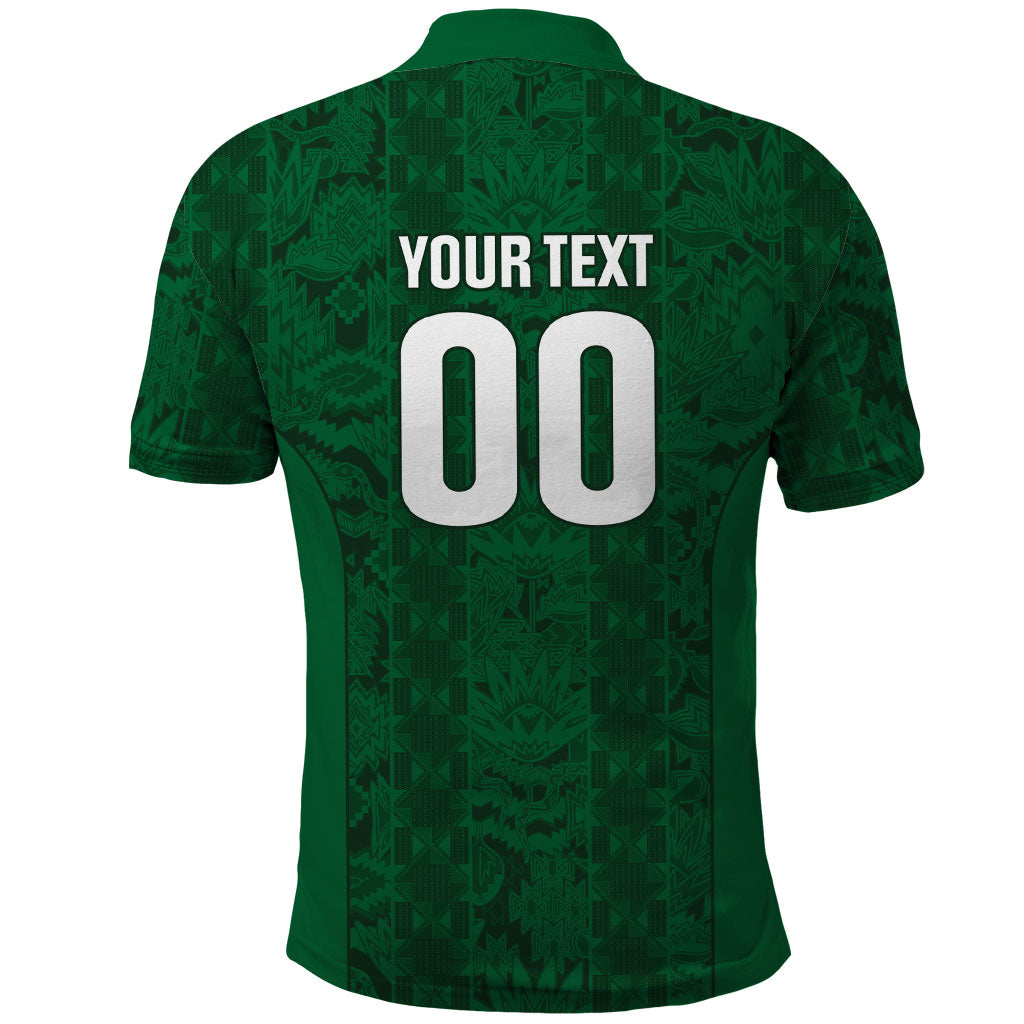 South Africa Indebe Yomhlaba Custom Polo Shirt Ndebele Art Green Edition