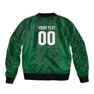 South Africa Indebe Yomhlaba Custom Sleeve Zip Bomber Jacket Ndebele Art Green Edition