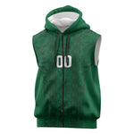 South Africa Indebe Yomhlaba Custom Sleeveless Zip Hoodie Ndebele Art Green Edition
