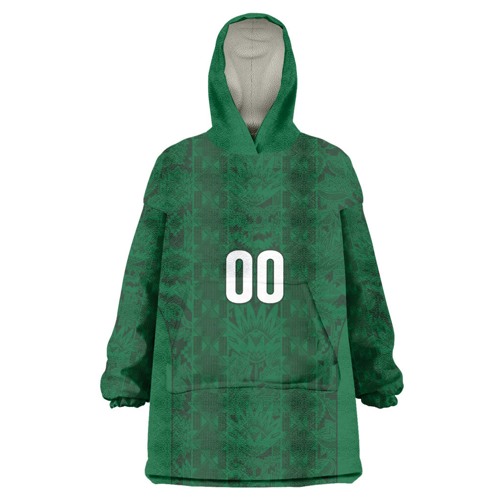 South Africa Indebe Yomhlaba Custom Wearable Blanket Hoodie Ndebele Art Green Edition