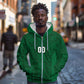 South Africa Indebe Yomhlaba Custom Zip Hoodie Ndebele Art Green Edition